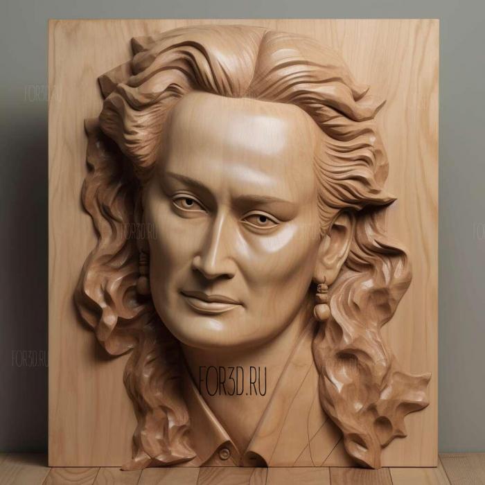 Meryl Streep 4 stl model for CNC